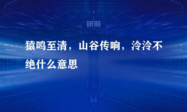 猿鸣至清，山谷传响，泠泠不绝什么意思