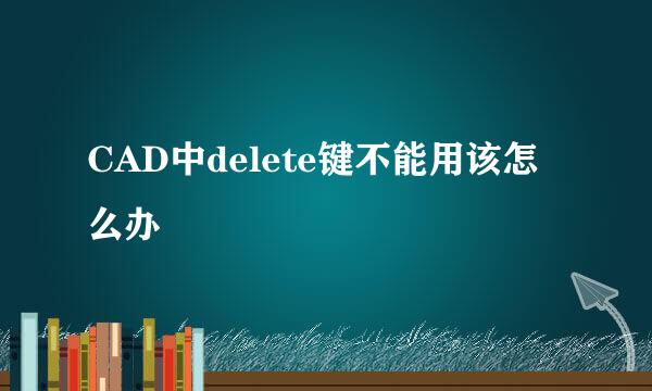 CAD中delete键不能用该怎么办
