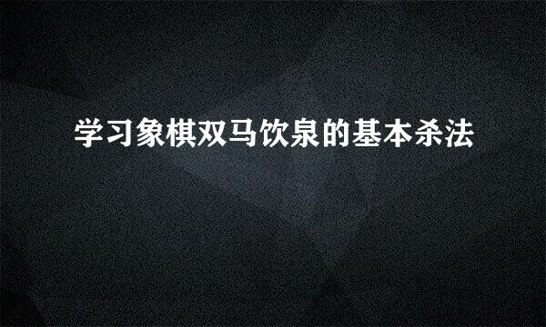 学习象棋双马饮泉的基本杀法