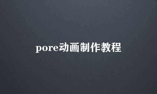 pore动画制作教程