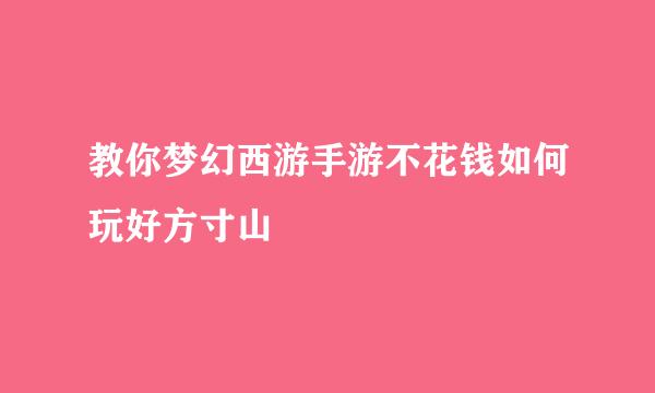 教你梦幻西游手游不花钱如何玩好方寸山