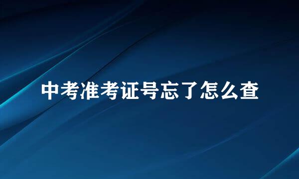 中考准考证号忘了怎么查