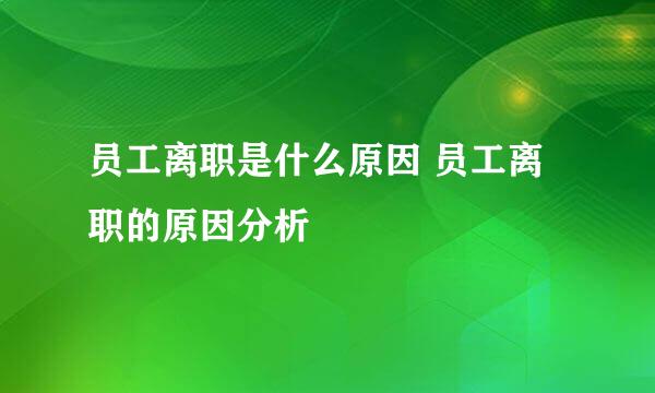 员工离职是什么原因 员工离职的原因分析