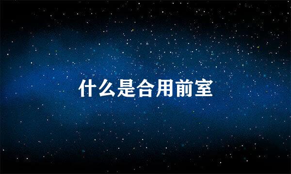 什么是合用前室