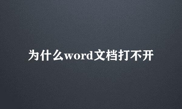 为什么word文档打不开
