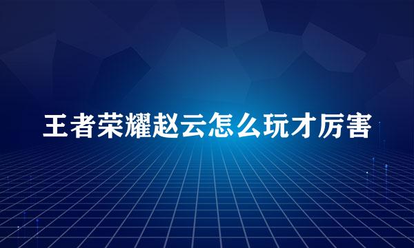 王者荣耀赵云怎么玩才厉害