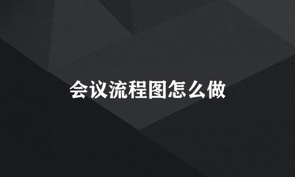 会议流程图怎么做