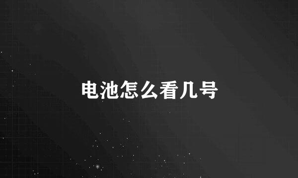 电池怎么看几号