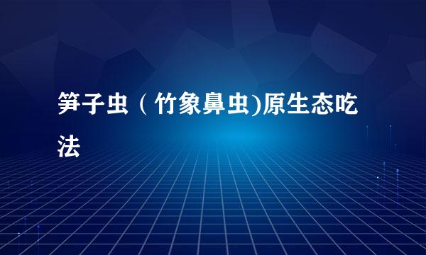 笋子虫（竹象鼻虫)原生态吃法