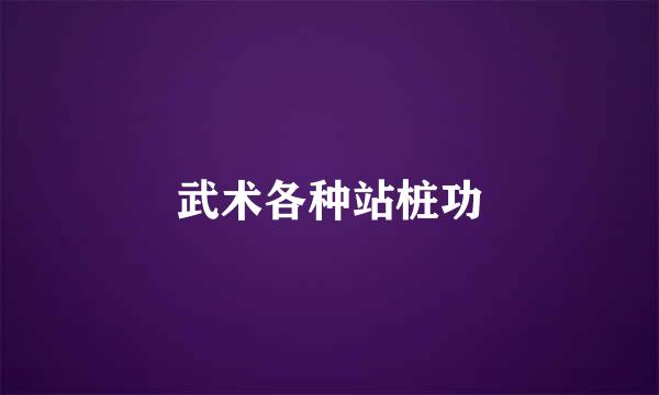 武术各种站桩功