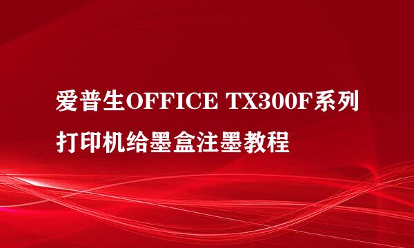 爱普生OFFICE TX300F系列打印机给墨盒注墨教程