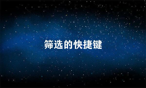 筛选的快捷键
