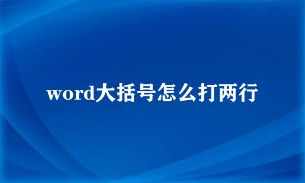 word大括号怎么打两行