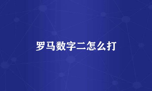 罗马数字二怎么打