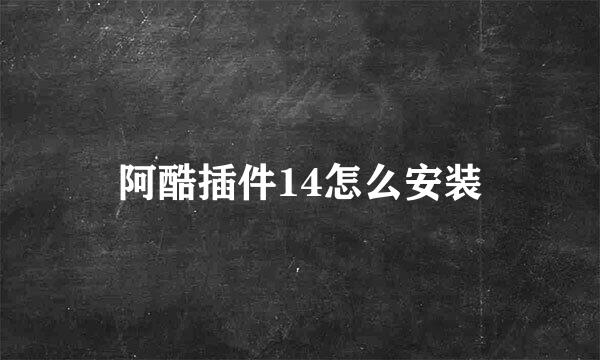 阿酷插件14怎么安装