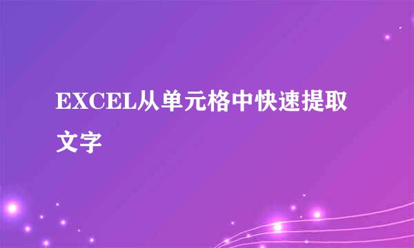 EXCEL从单元格中快速提取文字
