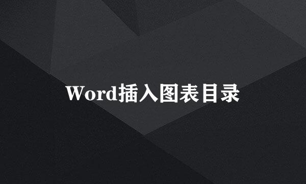 Word插入图表目录