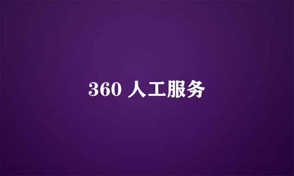 360 人工服务