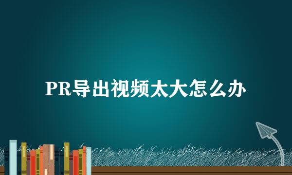 PR导出视频太大怎么办