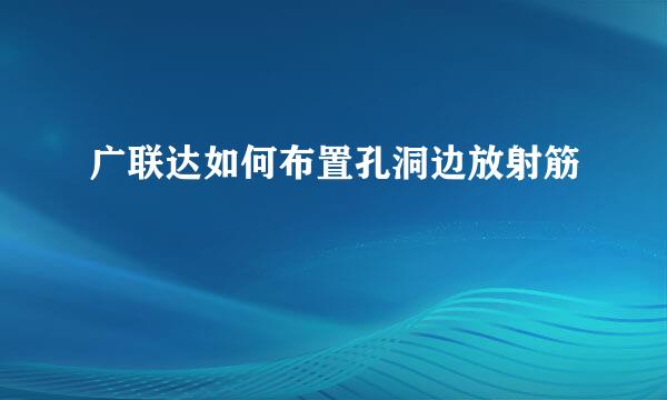 广联达如何布置孔洞边放射筋