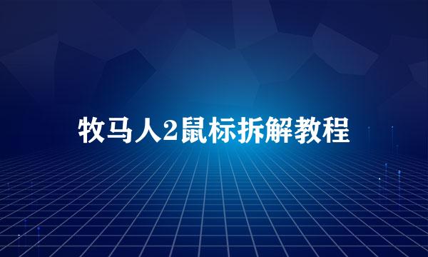牧马人2鼠标拆解教程