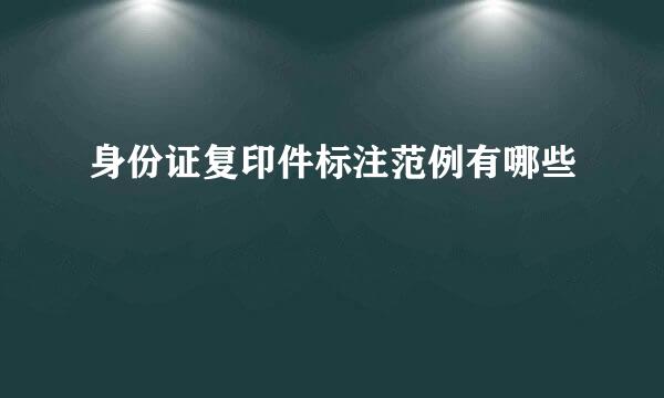 身份证复印件标注范例有哪些