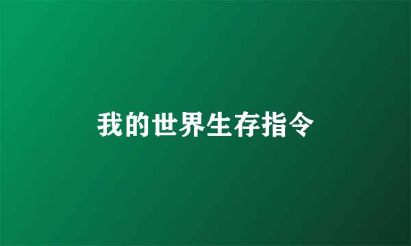 我的世界生存指令