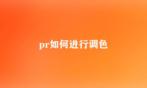 pr如何进行调色