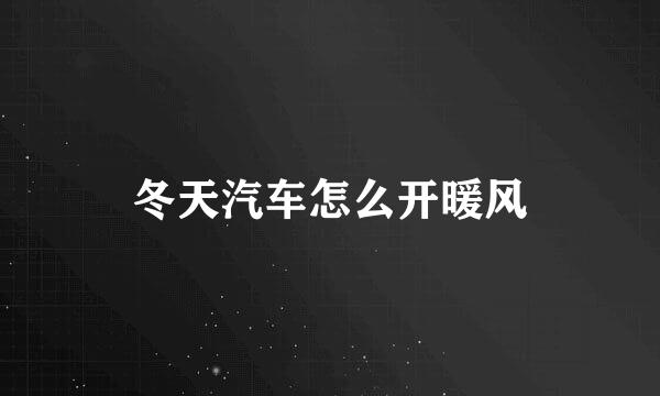 冬天汽车怎么开暖风