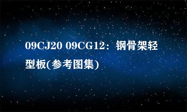 09CJ20 09CG12：钢骨架轻型板(参考图集)