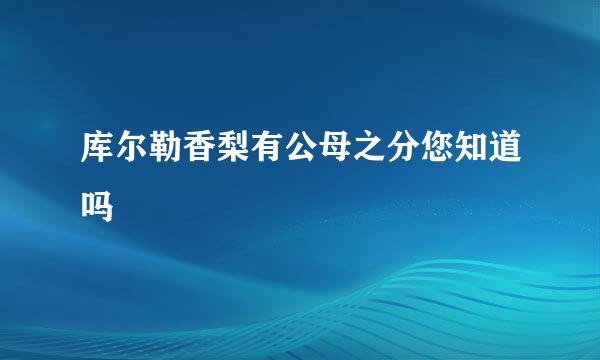 库尔勒香梨有公母之分您知道吗