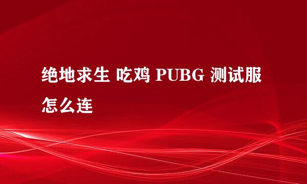 绝地求生 吃鸡 PUBG 测试服怎么连
