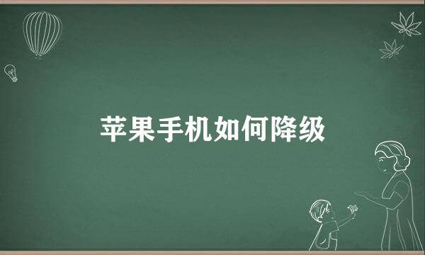 苹果手机如何降级