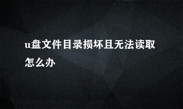 u盘文件目录损坏且无法读取怎么办
