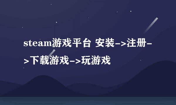 steam游戏平台 安装->注册->下载游戏->玩游戏