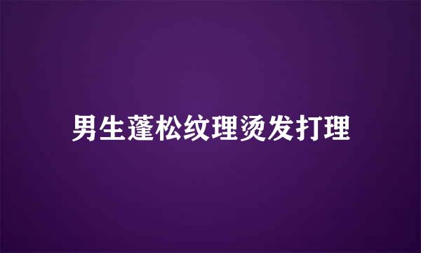 男生蓬松纹理烫发打理