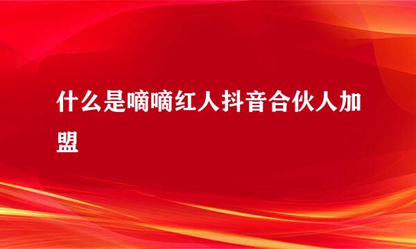 什么是嘀嘀红人抖音合伙人加盟