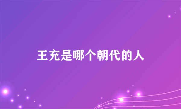 王充是哪个朝代的人