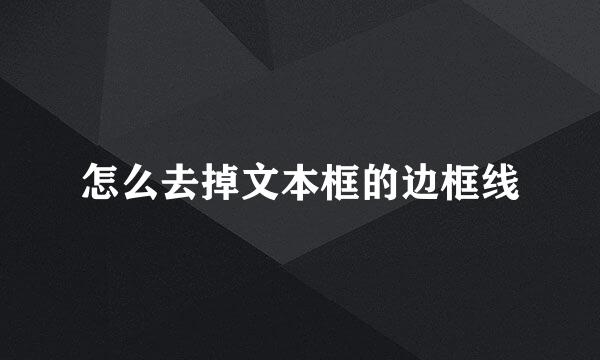 怎么去掉文本框的边框线