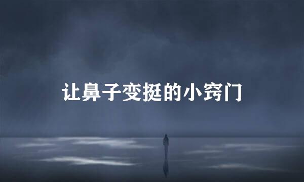 让鼻子变挺的小窍门