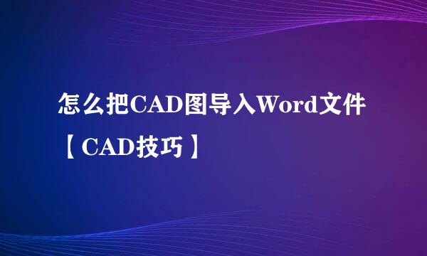 怎么把CAD图导入Word文件【CAD技巧】