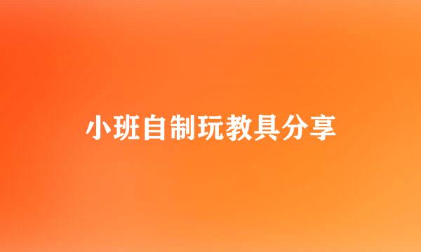 小班自制玩教具分享