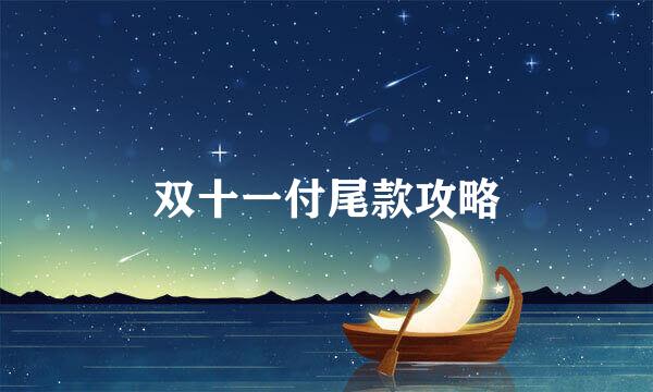 双十一付尾款攻略