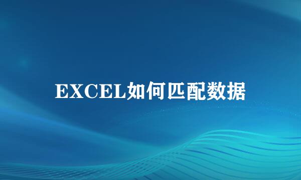 EXCEL如何匹配数据