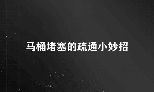 马桶堵塞的疏通小妙招