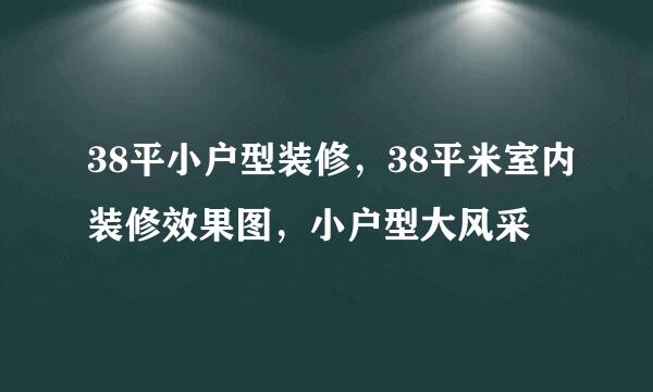 38平小户型装修，38平米室内装修效果图，小户型大风采