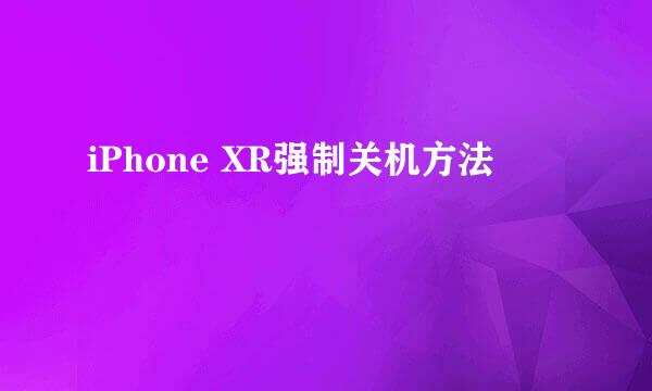 iPhone XR强制关机方法