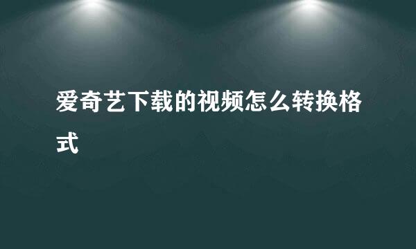 爱奇艺下载的视频怎么转换格式