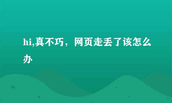 hi,真不巧，网页走丢了该怎么办