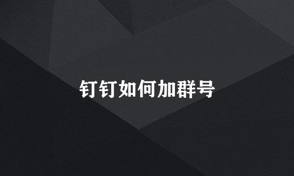 钉钉如何加群号